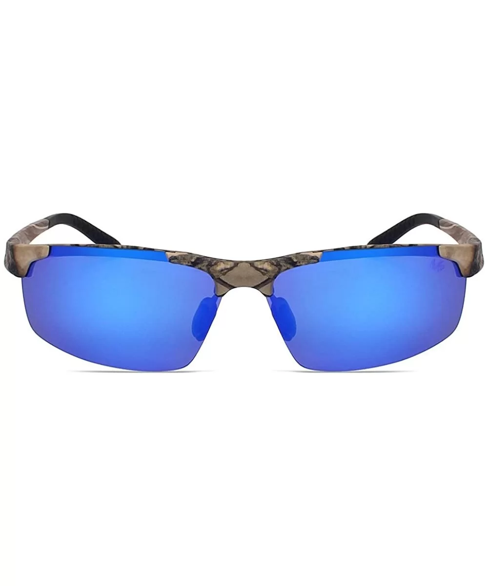 Men Sports Style Polarized Sunglasses Outdoor Driver Goggle Sunglasses - Blue - CF180EQS8XE $16.09 Goggle