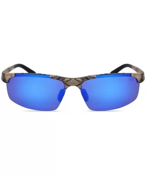 Men Sports Style Polarized Sunglasses Outdoor Driver Goggle Sunglasses - Blue - CF180EQS8XE $16.09 Goggle