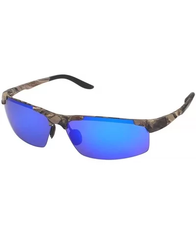 Men Sports Style Polarized Sunglasses Outdoor Driver Goggle Sunglasses - Blue - CF180EQS8XE $16.09 Goggle