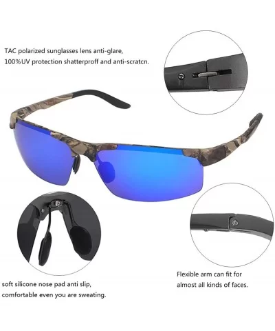 Men Sports Style Polarized Sunglasses Outdoor Driver Goggle Sunglasses - Blue - CF180EQS8XE $16.09 Goggle