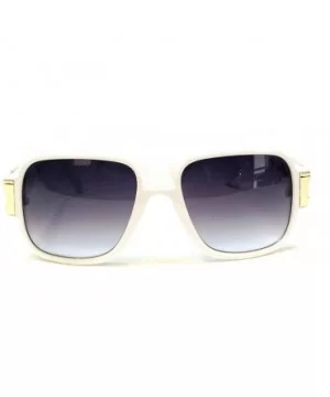 Cosa Nostra Square Hip Hop Luxury Sunglasses - White & Gold Frame - CH18X00XWQH $9.35 Oversized