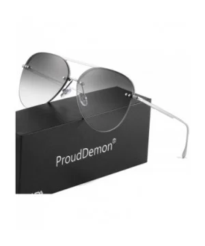 Men/Women's Aviator Sunglasses Rimless UV400 Protection Gradient Lens Sun Glasses - CS190O6OHYC $12.64 Rectangular