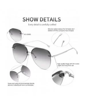 Men/Women's Aviator Sunglasses Rimless UV400 Protection Gradient Lens Sun Glasses - CS190O6OHYC $12.64 Rectangular