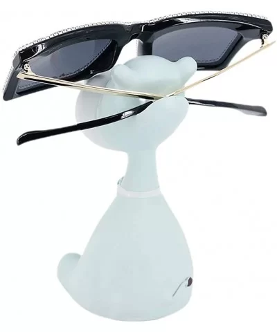 Oversized Square Frame Bling Rhinestone Crystal Sunglasses For Women - Silver - CW1939TN4DT $15.45 Cat Eye