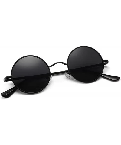 Round Fashion Men Women Polarized SunGlasses Polarized Mirror Sunglasses Myopia Minus Lens - Black - CX1904CK8A0 $19.61 Round