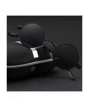 Round Fashion Men Women Polarized SunGlasses Polarized Mirror Sunglasses Myopia Minus Lens - Black - CX1904CK8A0 $19.61 Round