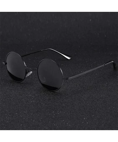 Round Fashion Men Women Polarized SunGlasses Polarized Mirror Sunglasses Myopia Minus Lens - Black - CX1904CK8A0 $19.61 Round