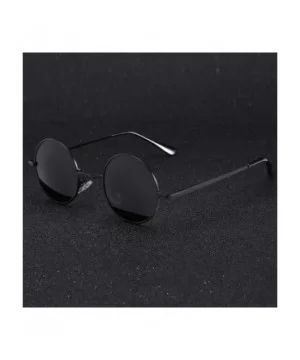 Round Fashion Men Women Polarized SunGlasses Polarized Mirror Sunglasses Myopia Minus Lens - Black - CX1904CK8A0 $19.61 Round