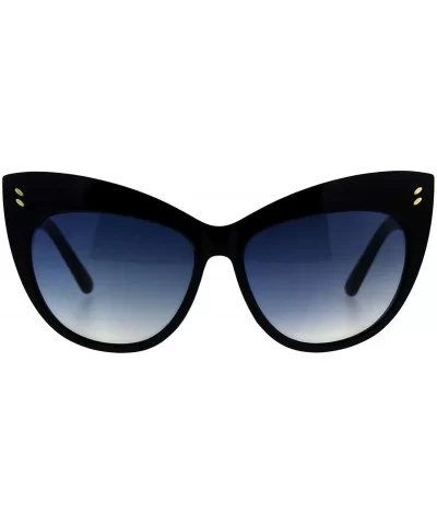 Oversized Butterfly Sunglasses Womens Square Cateye Fashion Shades - Black (Blue Smoke) - CJ18KHN9Y89 $8.37 Oversized