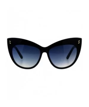 Oversized Butterfly Sunglasses Womens Square Cateye Fashion Shades - Black (Blue Smoke) - CJ18KHN9Y89 $8.37 Oversized