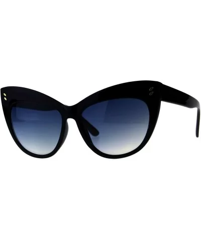 Oversized Butterfly Sunglasses Womens Square Cateye Fashion Shades - Black (Blue Smoke) - CJ18KHN9Y89 $8.37 Oversized