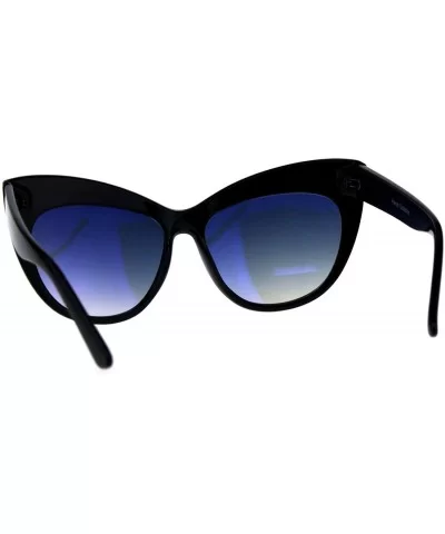 Oversized Butterfly Sunglasses Womens Square Cateye Fashion Shades - Black (Blue Smoke) - CJ18KHN9Y89 $8.37 Oversized