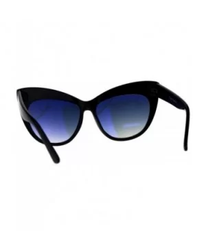 Oversized Butterfly Sunglasses Womens Square Cateye Fashion Shades - Black (Blue Smoke) - CJ18KHN9Y89 $8.37 Oversized