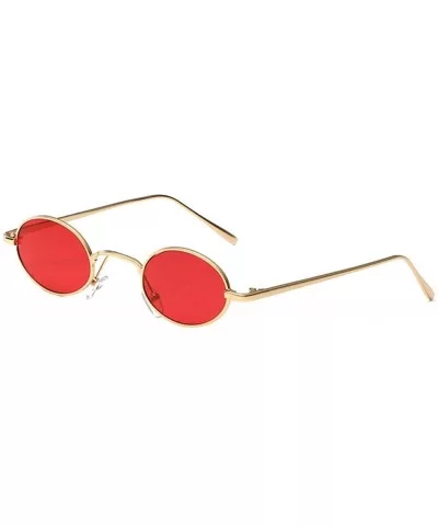 New Europe And America Oval Small Box Sunglasses Sunglasses Retro Metal Glasses - CG18X7LYZA5 $38.09 Oval