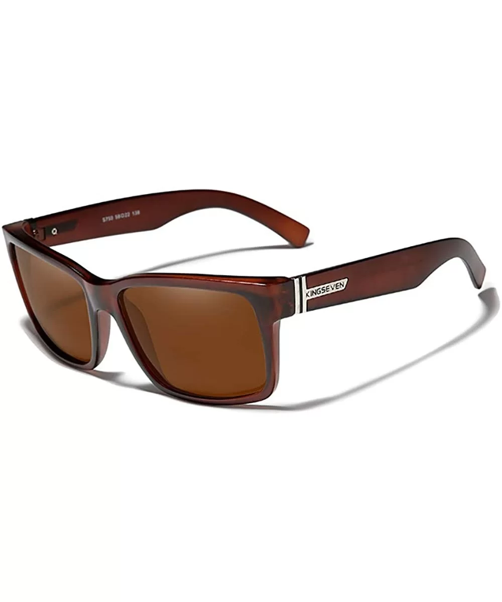 Genuine Thick Tough Sports Sunglasses 100% Polarized and UV400 Unisex - Brown - C4199RD77MT $17.10 Square