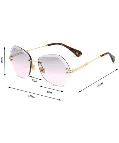 Frameless trimming sunglasses- ladies 2019 new sunglasses women fashion trend sunglasses - E - CF18SKZLYKO $36.95 Aviator