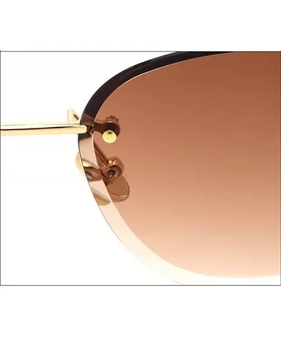 Frameless trimming sunglasses- ladies 2019 new sunglasses women fashion trend sunglasses - E - CF18SKZLYKO $36.95 Aviator