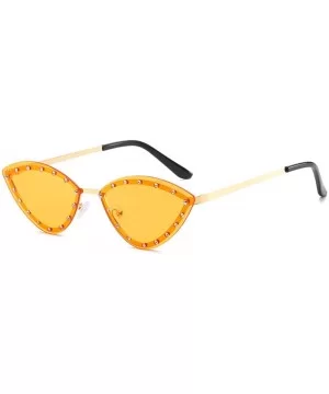 Frameless diamond sun glasses for women-Golden frame orange slice - CU1983CXMMY $29.78 Oval