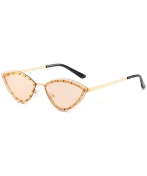 Frameless diamond sun glasses for women-Golden frame orange slice - CU1983CXMMY $29.78 Oval