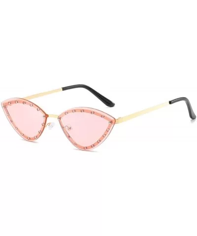 Frameless diamond sun glasses for women-Golden frame orange slice - CU1983CXMMY $29.78 Oval