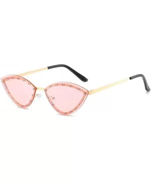 Frameless diamond sun glasses for women-Golden frame orange slice - CU1983CXMMY $29.78 Oval