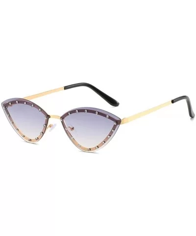 Frameless diamond sun glasses for women-Golden frame orange slice - CU1983CXMMY $29.78 Oval