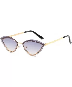 Frameless diamond sun glasses for women-Golden frame orange slice - CU1983CXMMY $29.78 Oval