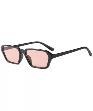 Vintage Rectangle Sunglasses Small Frame Women Square Fashion Eyewear - Black - CF18DWCDYSC $8.17 Square