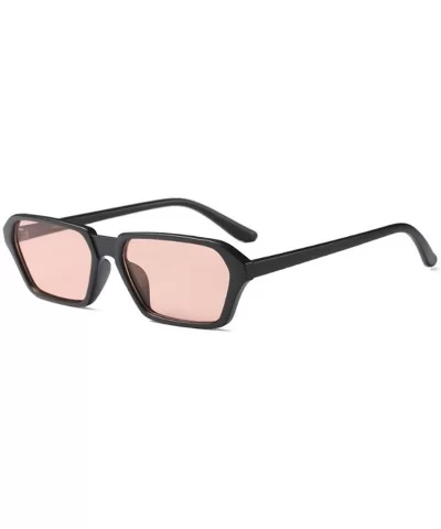 Vintage Rectangle Sunglasses Small Frame Women Square Fashion Eyewear - Black - CF18DWCDYSC $8.17 Square