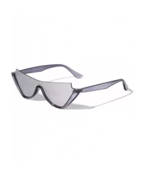 Semi Rimless Diagonal Top Sharp One Piece Shield Lens Cat Eye Sunglasses - Grey Crystal - CK1993T7GYY $11.38 Rimless