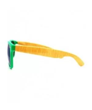 Multicolor Mirror Lens Square Sunglasses 2-tone Spring Hinge Frames - Green Yellow - C511EX1JI2P $6.24 Square