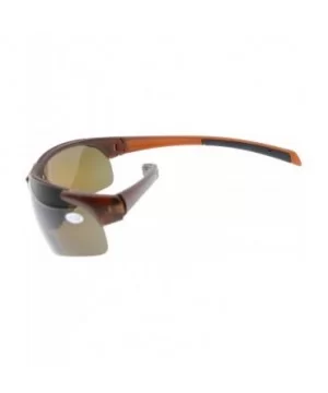 Bifocal Sunglasses with Wrap-Around Sport Design Half Frame for Men and Women - Brown - CE18C3KH33Z $18.89 Sport