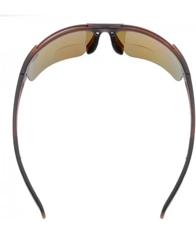 Bifocal Sunglasses with Wrap-Around Sport Design Half Frame for Men and Women - Brown - CE18C3KH33Z $18.89 Sport