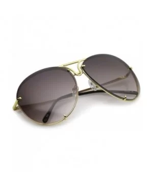 Oversize Rimless Metal Slim Arms Tinted Lens Aviator Sunglasses 68mm - Gold / Lavender - CP1822O0Y6C $6.91 Oversized