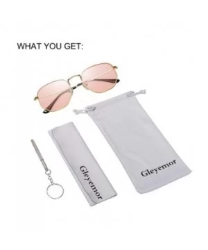 Small Hexagon Flat Lens Sunglasses for Women Men Vintage Hipster Style Polygon Aviator Sun Glasses - CS193K3I7KA $8.31 Aviator