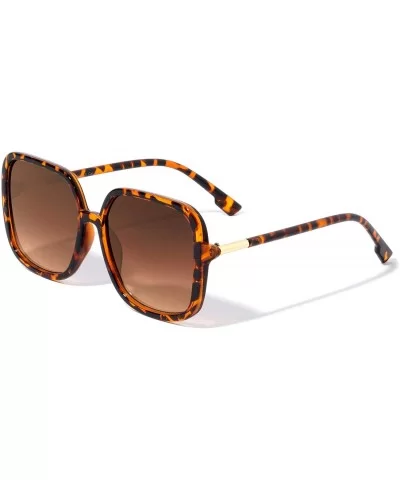 Round Square Fashion Sunglasses - Brown - CM19720K3QK $9.12 Round