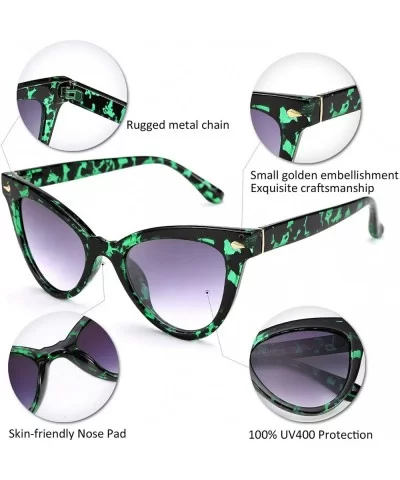 Cat Eye Sunglasses Street Shooting Wild Glasses for Men and Women B2563 - 03 Leopard Green - CK1969Y95DU $8.94 Cat Eye