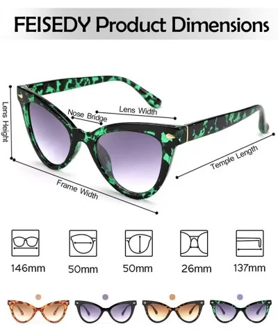 Cat Eye Sunglasses Street Shooting Wild Glasses for Men and Women B2563 - 03 Leopard Green - CK1969Y95DU $8.94 Cat Eye