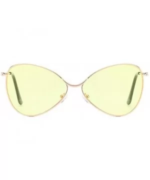 Sunglasses for Men Women Polarized Metal Mirror Semi-Rimless Frame Glasses - Yellow - CH1947WKIRN $4.80 Aviator