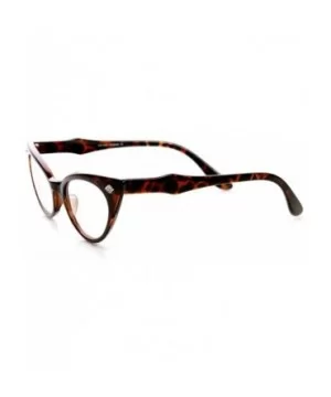 Womens Fashion 60's Era Leaf Accent Clear Lens Cat Eye Glasses (Tortoise) - C411MV627XB $6.07 Cat Eye