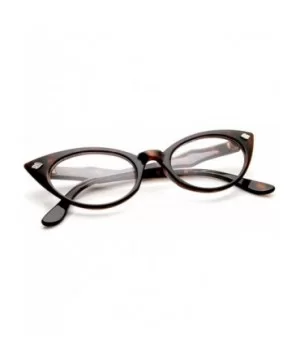 Womens Fashion 60's Era Leaf Accent Clear Lens Cat Eye Glasses (Tortoise) - C411MV627XB $6.07 Cat Eye