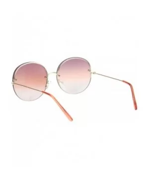 Round Circle Sunglasses Womens Half Metal Rim Oversized Fashion UV 400 - Gold (Mauve Grey) - CV19530Z5NX $9.58 Oversized