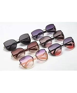 Oversized Cat Eye Sunglasses for Women - Polarized Trendy Mirrored Lens - Metal Temple UV400 for Driving Fishing - CS18TUK45S...