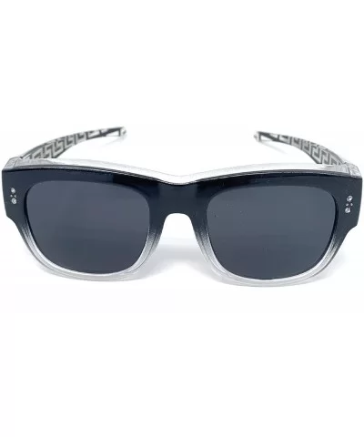 The Finesse Polarized Colorful Two Tone Ombre Fit Over OTG Rectangular Squared Sunglasses - Black - CK199N2UZMA $8.58 Square