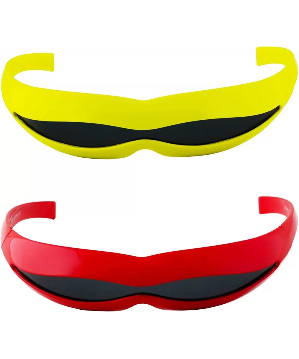 Futuristic Space Robot Alien Rave DJ Costume Party Cyclops Shield Sun Glasses for Women & Men - C418U7YEKYL $9.39 Oval