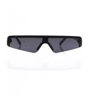 Sporty Nose Futuristic Triangular Mono Lens Shield Goggle A267 - Black Black - CR18R52MZS8 $7.74 Shield