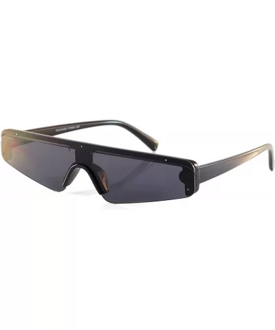 Sporty Nose Futuristic Triangular Mono Lens Shield Goggle A267 - Black Black - CR18R52MZS8 $7.74 Shield