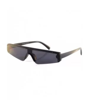 Sporty Nose Futuristic Triangular Mono Lens Shield Goggle A267 - Black Black - CR18R52MZS8 $7.74 Shield