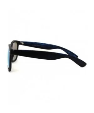 Retro Reflective Color Mirror Wood Grain Hipster Horn Rim Sunglasses - Black Blue Wood Blue Mirror - CA18ZWQ6MTA $6.89 Rectan...