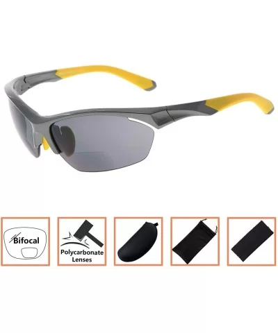 Retro Mens Womens Sports Half-Rimless Bifocal Sunglasses Pearly Grey+1.00 - Pearly Grey - CJ189AKZUMG $18.27 Rimless